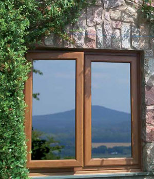 Rehau woodgrain casement windows